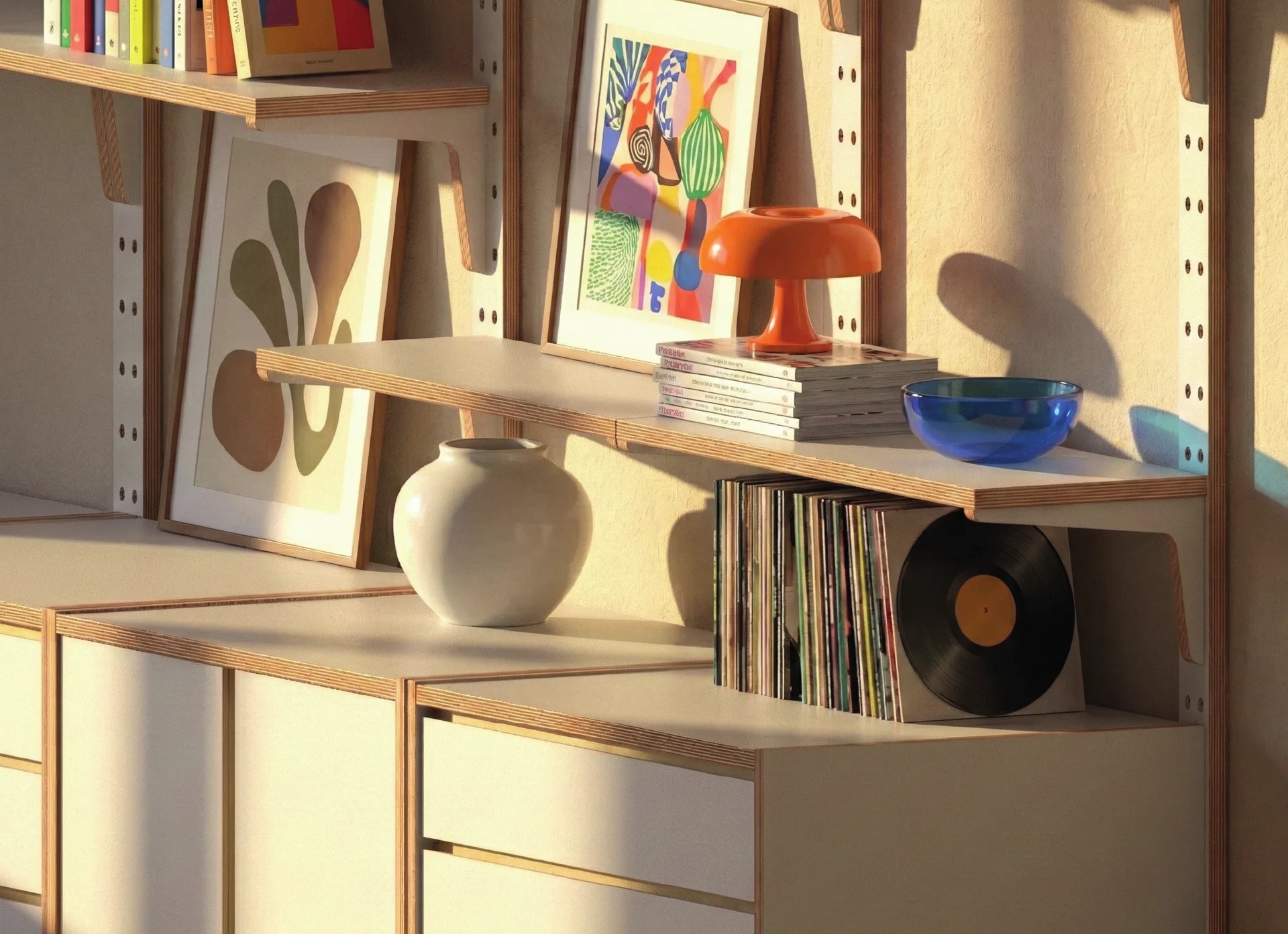 VITIS Detailaufnahme — Vinyl-Fach mit Schallplatten